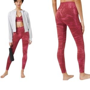 Lululemon Ebb to Street Tight *Wash Stone Wash Chianti / Pink Maroon Size 2